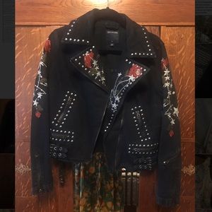True Religion Denim Studded Rose Jacket